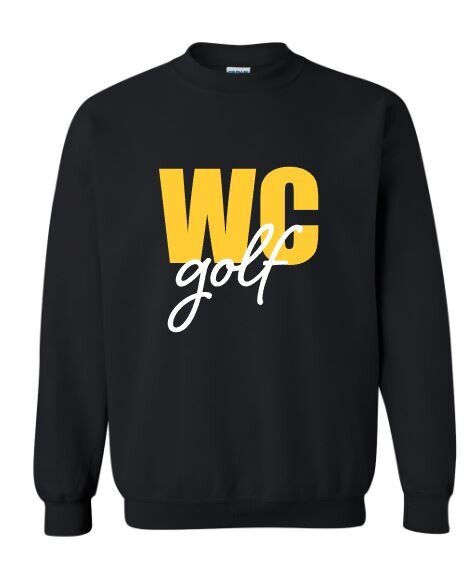 Youth or Adult Block WC golf Crewneck Sweatshirt (WCG)
