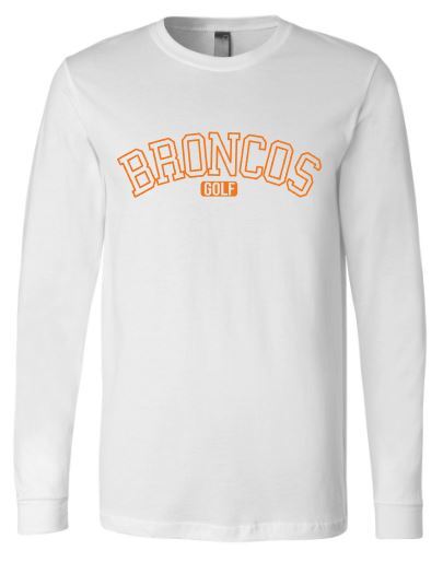 Adult Bella + Canvas Broncos Golf with Bronco Short OR Long Sleeve