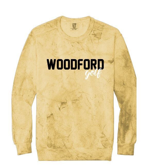 Adult Comfort Colors Color Blast Woodford golf Crewneck Sweatshirt (WCG)