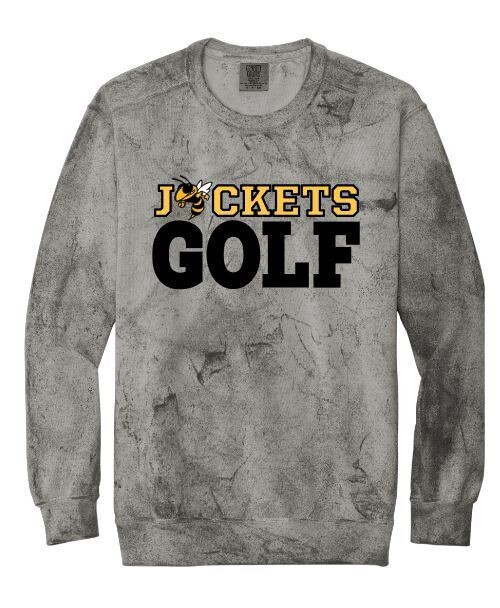 Adult Comfort Colors Color Blast Jackets Golf Crewneck Sweatshirt (WCG)