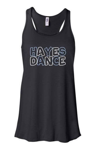 Hayes Dance Bella + Canvas Black Flowy Tank (HDT)