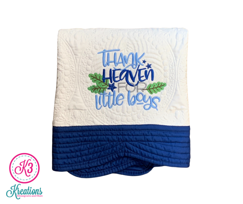Thank Heaven for Little Boys Antique Baby Quilt