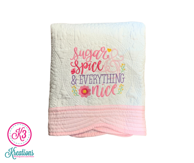 Sugar &amp; Spice and Everything Nice Antique Baby Quilt