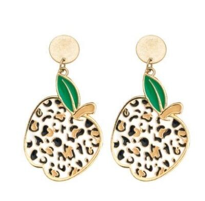 Leopard Apple Earrings
