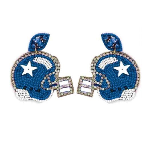 Royal Blue Touchdown Earrings