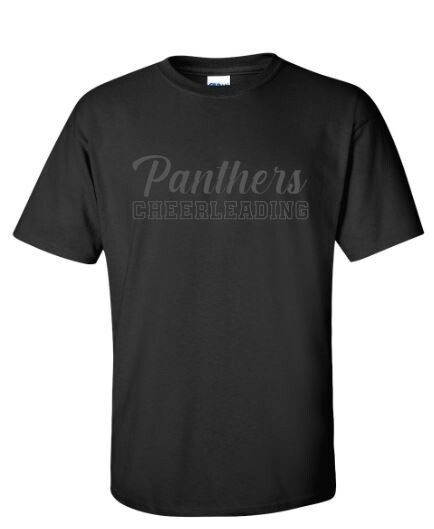 Youth Panthers Cheerleading Softstyle Black Short Sleeve Tee (HCT)