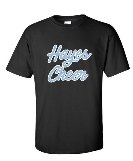 Adult Script Hayes Cheer Softstyle Black Short or Long Sleeve Tee (HCT)