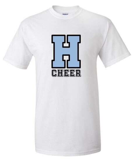 Adult H Cheer White Softstyle Short or Long Sleeve Tee (HCT)