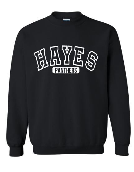 Adult Arced Hayes Panthers Black Sweatshirt (HCT)