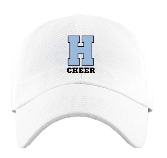 H Cheer Embroidered Non-Distressed White Hat (HCT)