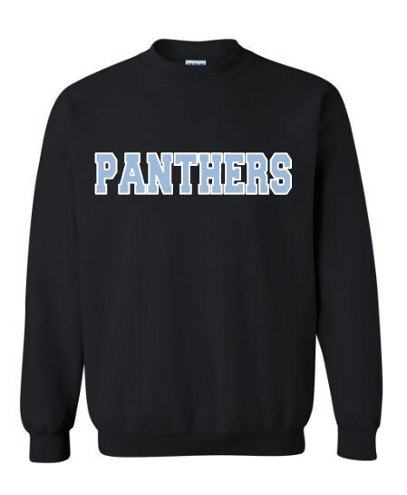 Youth or Adult Panthers Black Sweatshirt