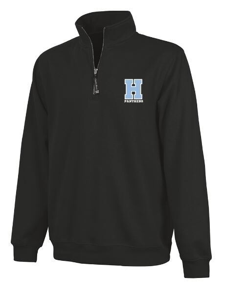 Adult H Panthers Charles River 1/4 Zip Fleece Pullover with Left Chest Embroidered Logo (HCT)