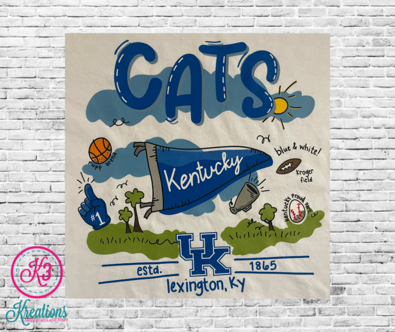 Baby Kentucky Cats Doodle Long Sleeved Onesie