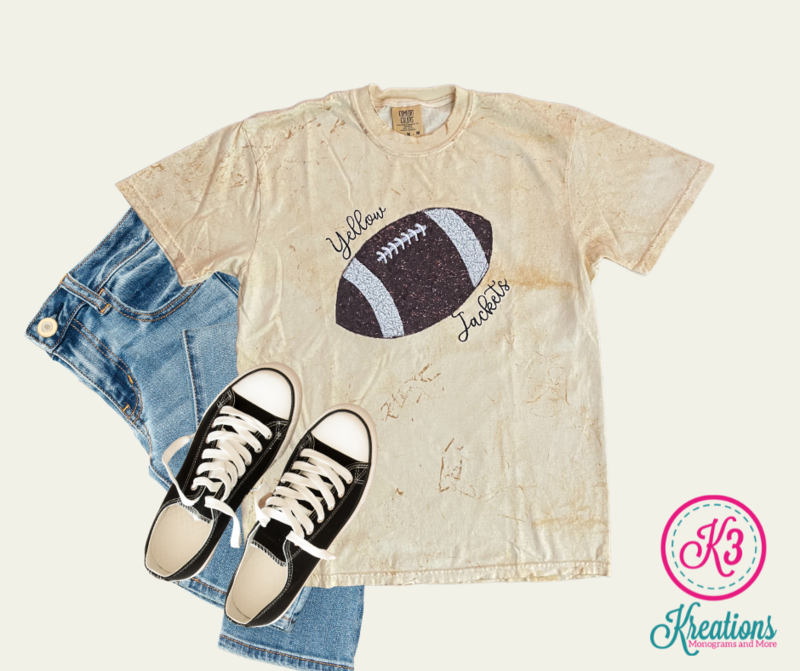 Adult Custom Football Team Name Color Blast Tee or Sweatshirt