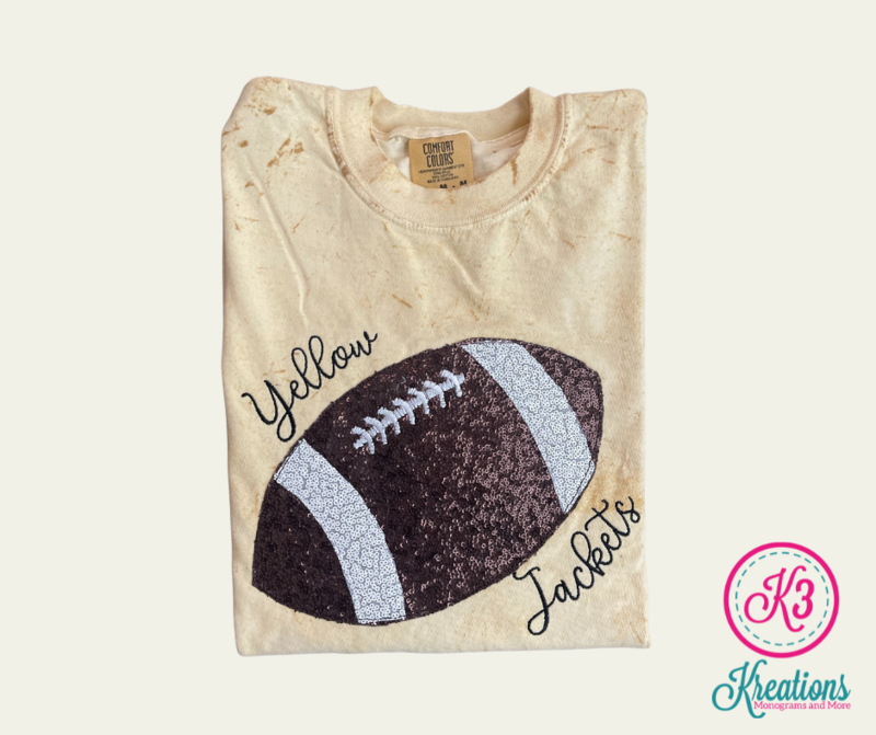 Adult Custom Football Team Name Color Blast Tee or Sweatshirt