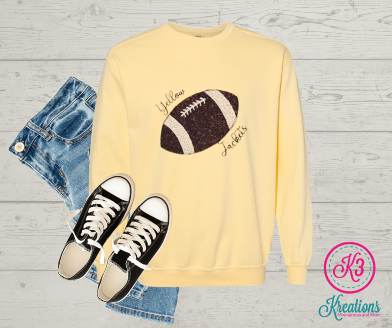 Adult Custom Football Team Name Comfort Colors Tee or Sweatshirt