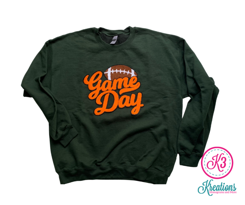 Chenille Football Game Day Sweatshirt