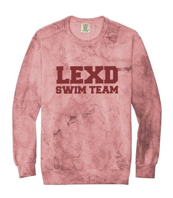 Adult LEXD Swim Team Comfort Colors Color Blast Crewneck Sweatshirt (LEXD)