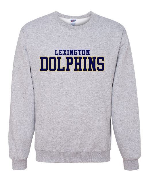 Youth or Adult Lexington Dolphins NuBlend® Crewneck Sweatshirt (LEXD)