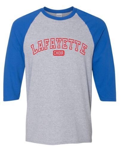 Adult Arced Lafayette Choir Heavy Cotton Raglan Three-Quarter Sleeve Tee (LC)
