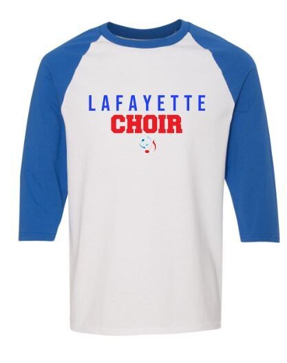 Adult Lafayette Choir Heavy Cotton Raglan Three-Quarter Sleeve Tee (LC)