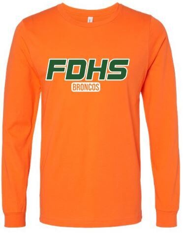 Adult FDHS Broncos Bella + Canvas Short or Long Sleeve Tee