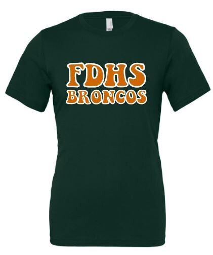 Adult FDHS BRONCOS Bella + Canvas Short or Long Sleeve Tee