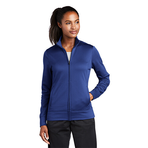 Ladies Sport-Tek® Sport-Wick® Fleece Full-Zip Royal Jacket with Embroidered Logo (BYB)