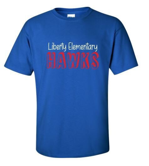 Youth or Adult Liberty Elementary Hawks Gildan Short or Long Sleeve Tee (LES)