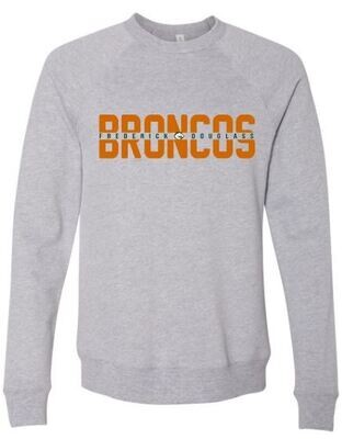 Adult Frederick Douglass Broncos Bella + Canvas Sponge Fleece Raglan Crewneck Sweatshirt (FDHSS)