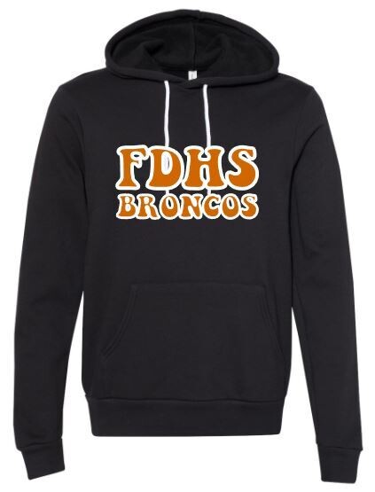 Adult FDHS BRONCOS Bella + Canvas Sponge Fleece Hoodie