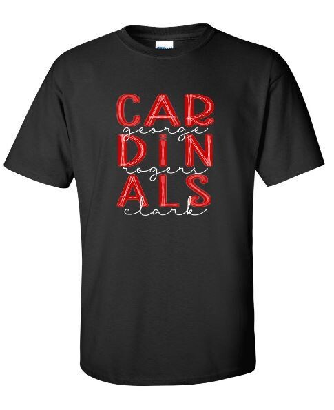 Adult george rogers clark Cardinals Short OR Long Sleeve Tee