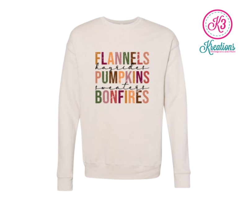 Adult All Things Fall Sponge Fleece Drop Shoulder Crewneck Sweatshirt