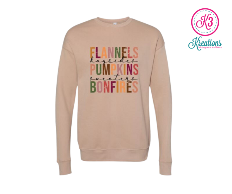 Adult All Things Fall Sponge Fleece Drop Shoulder Crewneck Sweatshirt