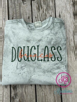 Adult Douglass Broncos Comfort Colors Color Blast Crewneck Sweatshirt (FDBS)