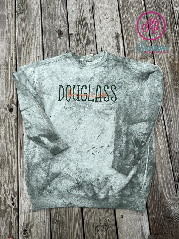 Adult Douglass Broncos Comfort Colors Color Blast Crewneck Sweatshirt (FDBS)