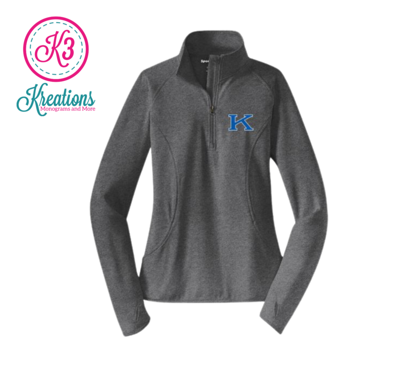 Ladies Sport-Tek® Sport-Wick® Stretch 1/4-Zip Pullover with Embroidered Power K