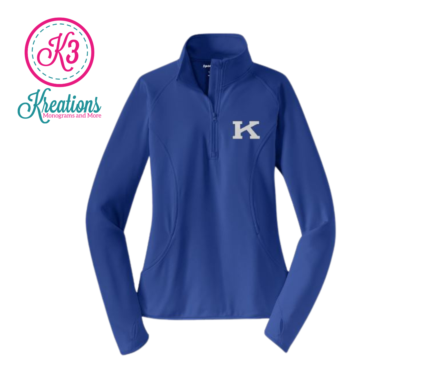 Ladies Sport-Tek® Sport-Wick® Stretch 1/4-Zip Pullover with Embroidered Power K