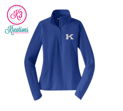 Ladies Sport-Tek® Sport-Wick® Stretch 1/4-Zip Pullover with Embroidered Power K