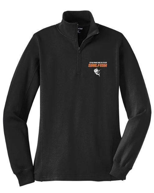 Ladies Sport-Tek® 1/4 Zip Sweatshirt with Embroidered Swimchester Sailfish Logo (SS)