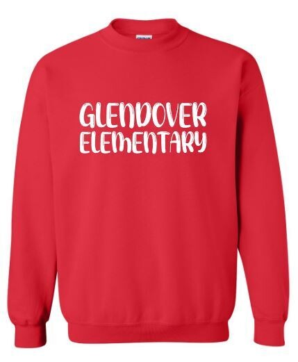 Youth or Adult Glendover Elementary Bubble Letters Gildan Crewneck Sweatshirt (GES)
