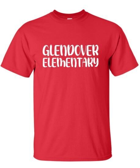 Youth or Adult Glendover Elementary Bubble Letters Gildan Short or Long Sleeve Tee (GES)