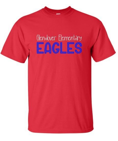 Youth or Adult Glendover Elementary Eagles Gildan Short or Long Sleeve Tee (GES)