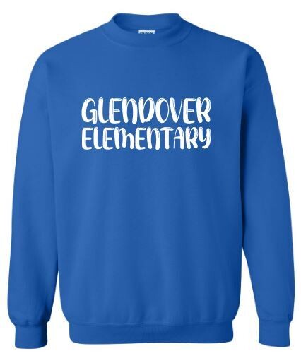 Youth or Adult Glendover Elementary Bubble Letters Gildan Crewneck Sweatshirt (GES)