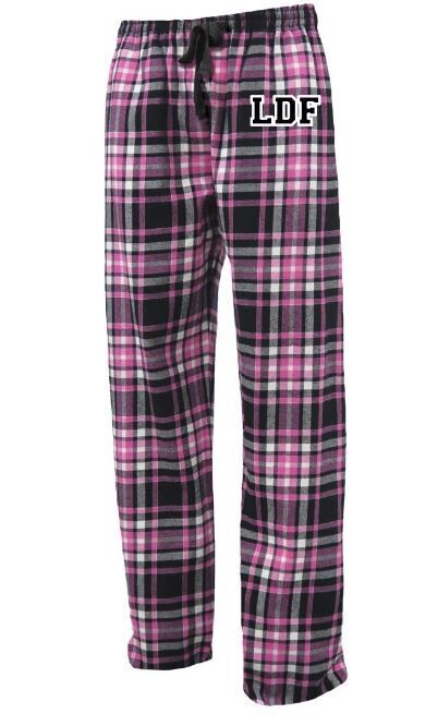 Girls LDF Black & Pink Plaid Flannel Pajama Pants