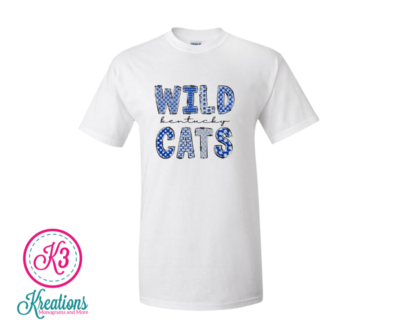 Adult Wildcats Fun Font Short OR Long Sleeve Tee