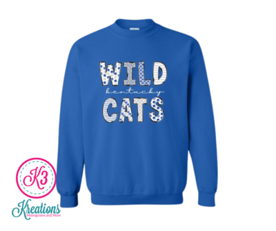 Adult Wildcats Fun Font Sweatshirt