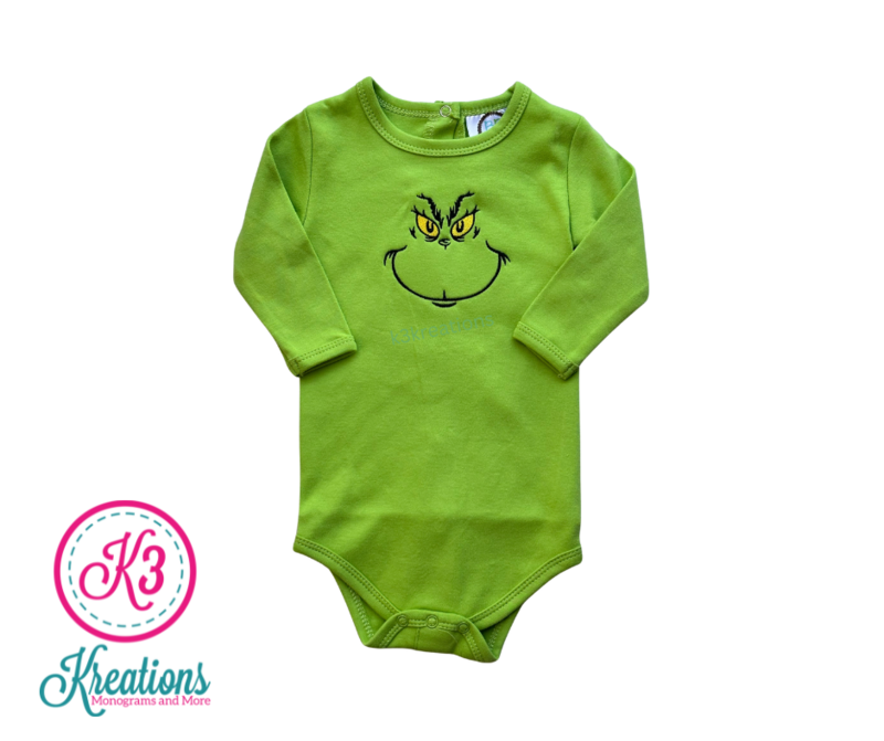 Grinch Long Sleeved Onesie