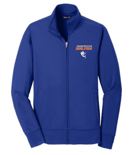 Adult Sport-Tek® Sport-Wick® Fleece Full-Zip Royal Jacket with Embroidered Swimchester Sailfish Logo (SS)