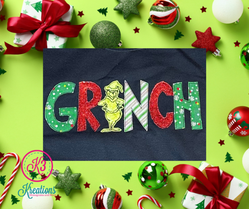 Adult Grinch Applique Crewneck Sweatshirt